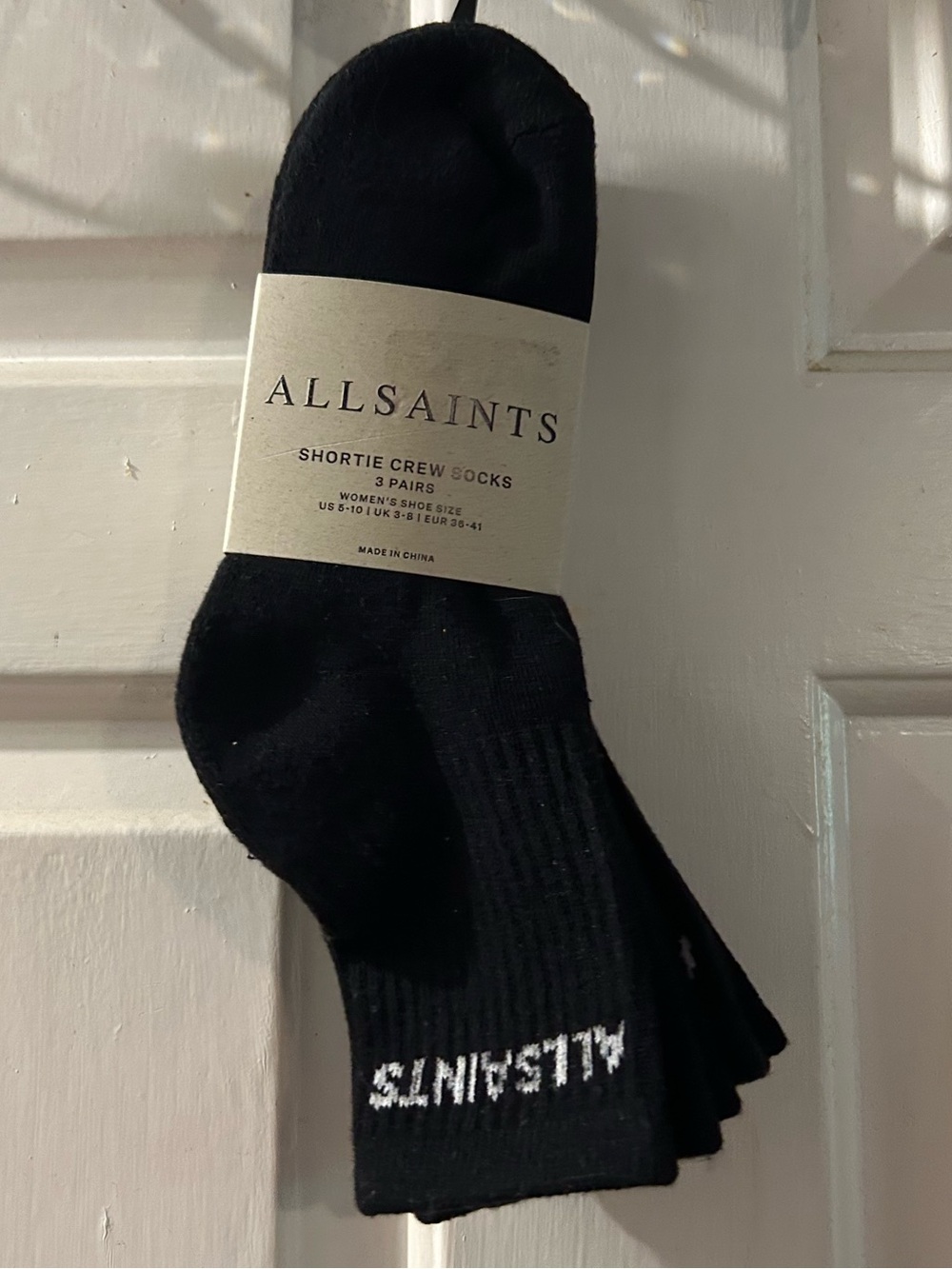 AllSaints Black Short Crew Socks - 3 Pack